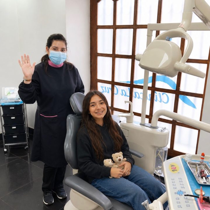 Paciente en el box dental de la clínica