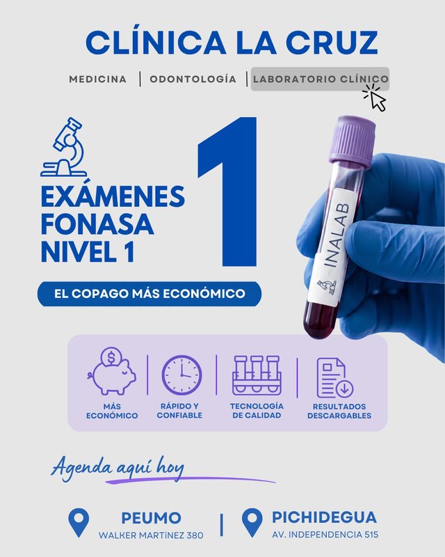 Pieza: Exámenes Fonasa nivel 1 con INALAB