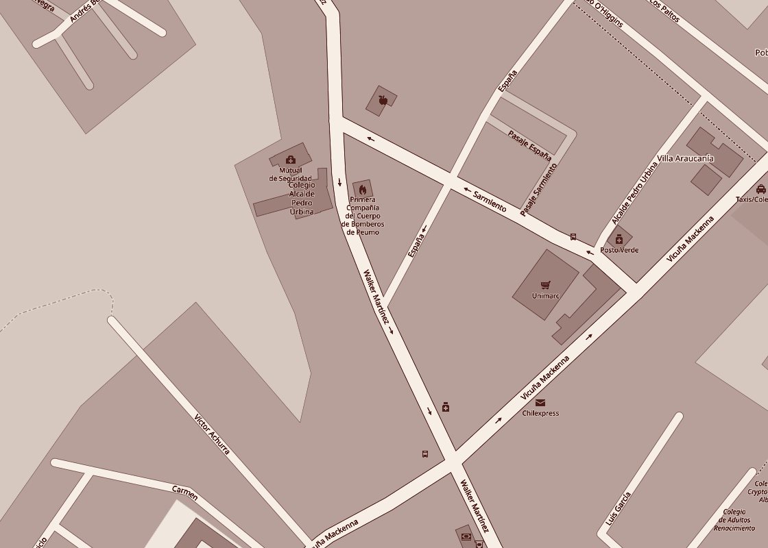Mapa de Clínica La Cruz en Walker Martínez 380, Peumo